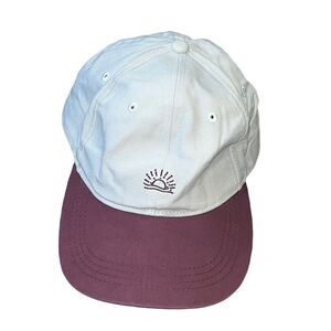 Sunset Embroidered Beige & Maroon Baseball Hat